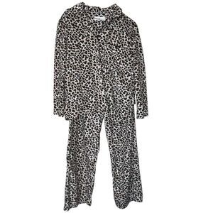 KN KAREN NEUBURGER ANIMAL PRINT 2 PC LS TOP & LONG PANTS PAJAMA SET S $68‎